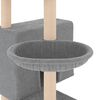 vidaXL Albero per Gatti con Tiragraffi in Sisal Grigio Chiaro 143 cm