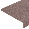 vidaXL Tappetini per scale autoadesivi 15 pz 65x21x4 cm Marrone Chiaro Bordo rettangolare