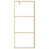 vidaXL Parete per Doccia Walk-in Vetro Trasparente ESG 90x195 cm Oro
