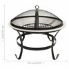 vidaXL Braciere e Barbecue 2in1 e Attizzatoio 56x56x49 cm Acciaio Inox