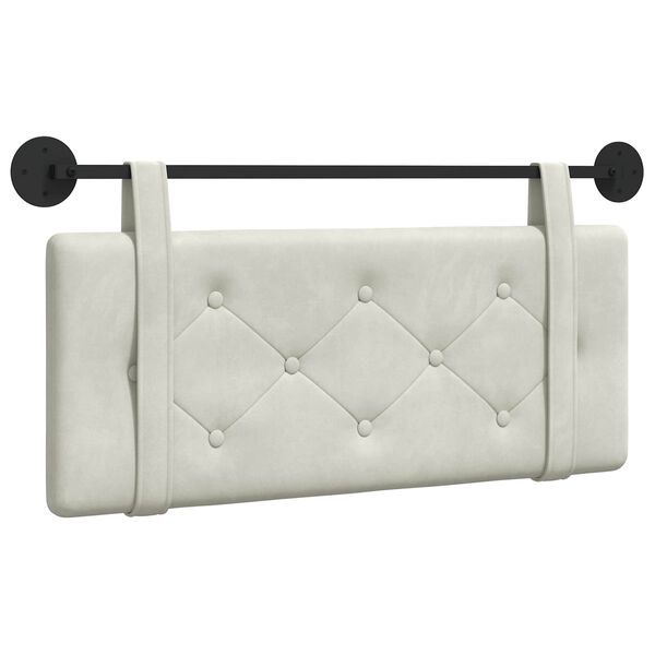 vidaXL Testata appesa Montaggio a parete Crema 110 x 55 x 5 cm Velluto