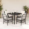 vidaXL Set da Pranzo da Giardino 5 pz Nero con Cuscini in Polyrattan