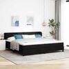 vidaXL Letto a molle con materasso Nero 200 x 200 cm Tessuto