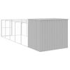 vidaXL Casetta Cani Corsa Grigio Chiaro 214x661x181 cm Acciaio Zincato