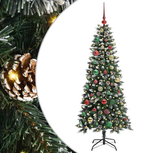 vidaXL Albero di Natale artificiale con 150 LED Verde 66 x 66 x 150 cm