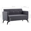 vidaXL Divano a 2 Posti Rivestito in Tessuto 115x60x67cm Grigio Chiaro