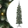 vidaXL Albero di Natale Artificiale Sottile Verde e Bianco 150 cm