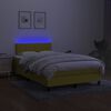 vidaXL Letto a Molle con Materasso e LED Verde 120x200cm in Tessuto