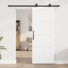 vidaXL Porta scorrevole Bianco e Nero 78 x 202 cm Pino massello