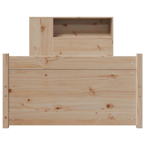 vidaXL Giroletto con Libreria senza Materasso 75x190 cm in Legno Pino