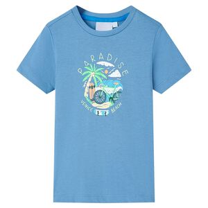 vidaXL Maglietta da Bambino Blu Medio 116