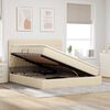 vidaXL Letto con contenitore e materasso Crema 160 x 200 cm Poliestere