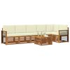 vidaXL Set divano sezionale con cuscino 7 pcs Naturale e Crema