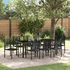 vidaXL Set da Pranzo per Giardino 9 pcs Nero