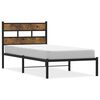 vidaXL Giroletto senza Materaso in Metallo Rovere Fumo 80x200 cm
