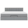 vidaXL Pouf Letto con Materasso Grigio Chiaro 160x200 cm in Tessuto