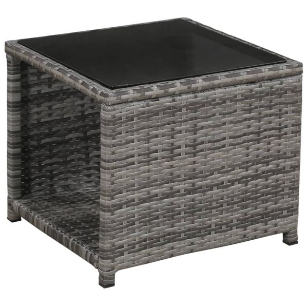 vidaXL Set da Bistrot 3 pz con Cuscini in Polyrattan Grigio