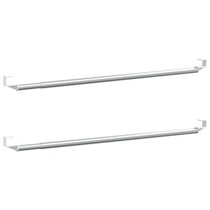 vidaXL Binari per Tende 2 pz Bianco e Argento 40-60 cm Alluminio