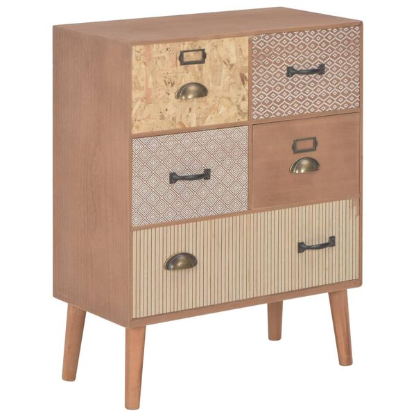 vidaXL Credenza con 5 Cassetti Marrone 60x30x78 cm in MDF