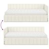 vidaXL Struttura Letto Angolare con Materasso 2 pcs Crema Velluto