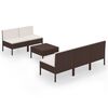 vidaXL Set Divani da Giardino 6 pz con Cuscini in Polyrattan Marrone