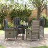 vidaXL Set da Pranzo per Giardino con cuscino 5 pcs Grigio polyrattan