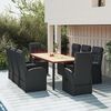 vidaXL Set da Pranzo da Giardino 9 pz con Cuscini Nero in Polyrattan