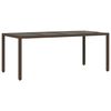 vidaXL Tavolo Giardino Piano in Vetro Marrone 190x90x75 cm Polyrattan