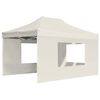 vidaXL Gazebo Professionale Pieghevole Pareti Alluminio 4,5x3m Crema