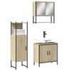 vidaXL Set Mobili da Bagno 3 pz Rovere Sonoma in Legno Multistrato