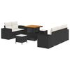 vidaXL Set Divano da Giardino 8 pz 8-Numero di posti Nero e Crema