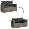 vidaXL Set Divano da Giardino con cuscino 14 pcs Grigio polyrattan