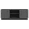 vidaXL Mobile Porta TV Grigio 110x35x40,5 cm in Legno Massello di Pino