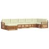 vidaXL Set divani 7 pcs Naturale e Crema Legno di Acacia Massello