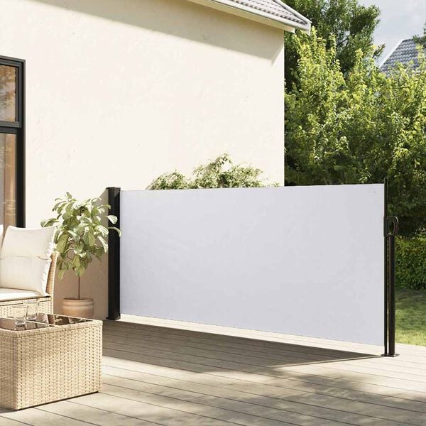vidaXL Tenda da Sole Laterale Retrattile Bianco 117x300 cm