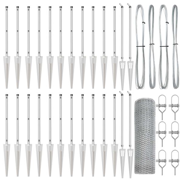 vidaXL Palo della recinzione Argento 50 x 0,5 m (maglia 13 mm) Acciaio