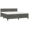 vidaXL Letto a Molle con Materasso e LED Grigio Scuro 180x200 cm