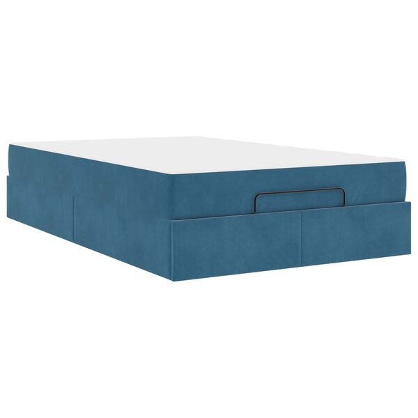 vidaXL Struttura letto con materasso con materasso 2 pcs Blu Velluto