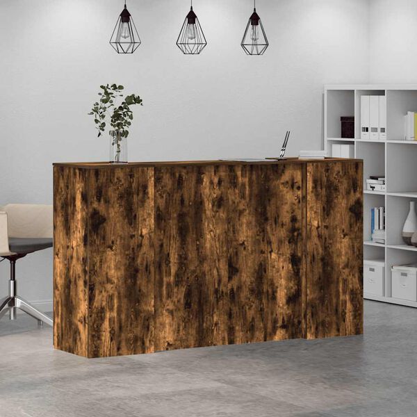 vidaXL Banco Reception Rovere Fumo 180x50x103,5cm in Legno Multistrato