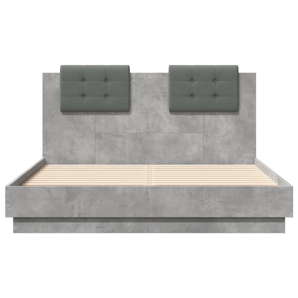 vidaXL Giroletto Testiera Grigio Cemento 120x190 cm Legno Multistrato