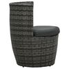 vidaXL Set da Bistrot 3 pz con Cuscini in Polyrattan Grigio