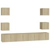 vidaXL Set di Mobili TV 6 pz Rovere Sonoma in Legno Multistrato