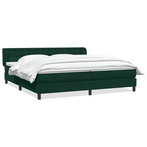 vidaXL Giroletto a Molle con Materassi Verde Scuro 180x220 cm Velluto