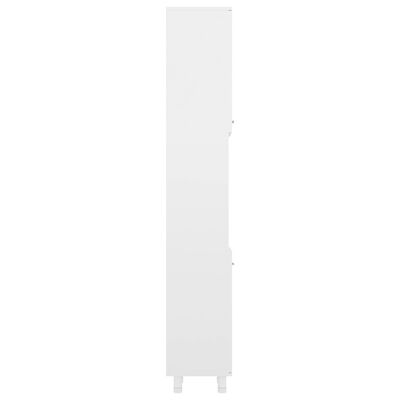vidaXL Mobile da Bagno Bianco Lucido 30x30x179 cm in Legno Multistrato