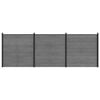 vidaXL Set di Recinzione 526 x 186 cm WPC e Alluminio Grigio