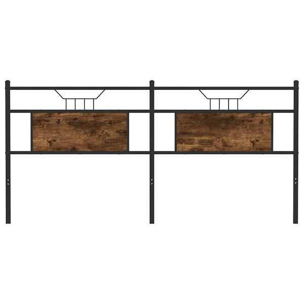 vidaXL Testiera di Ricambio Rovere Fumo 180 cm in Legno Multistrato e Acciaio