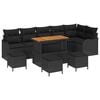 vidaXL Set Divano da Giardino 10 pz 9-Numero di posti Nero