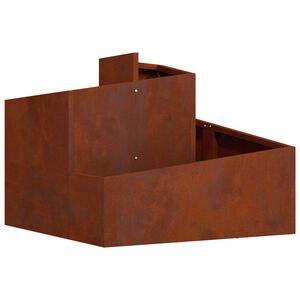 vidaXL Vaso da giardino Ruggine 60 x 60 x 50 cm Acciaio Corten