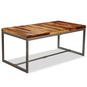 vidaXL Tavolo da Pranzo in Legno Massello di Acacia e Acciaio 180 cm