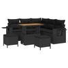 vidaXL Set Divano da Giardino con cuscino 8 pcs Nero polyrattan